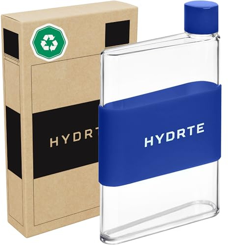 Hydrte Borraccia piatta, 500 ml, a prova di perdite e design sottile, la borraccia da borsetta, graziosa bottiglia per donne e uomini, bottiglia quadrata senza BPA