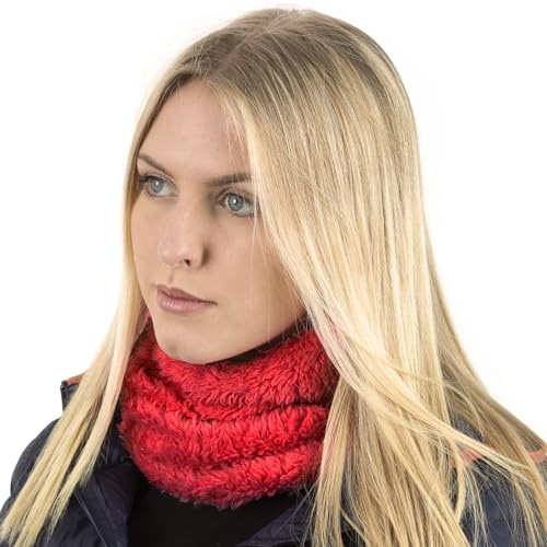 TOSKATOK Cagoule unisexe en polaire ultra douce en microfibre dense pour homme, femme, enfant, Rouge, taille unique