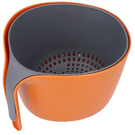 2-in-1-Küchensieb-Set, Multifunktionale Waschschüssel Und Sieb, Doppelschichtiges Sieb, Kunststoffschüsseln Mit Griff