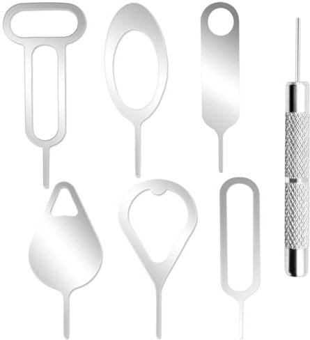 AYWFEY 7 Pezzi Estrattore per Rimozione SIM Card Vassoio Strumenti di Apertura Pin di espulsione Ago Apri Estrattore Compatibile con Tutti Gli iPhone Apple iPad HTC Samsung Galaxy Cellulari Smartphon