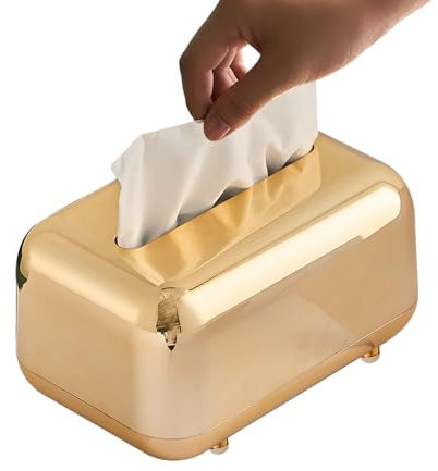 COMFOLIVING Abdeckung für Kosmetiktuchboxen,Luxuriöse Taschentuchbox | Dekorativer Goldhalter und Organizer,Luxuriöser Stauraum und Elegantes Design für Badezimmer, Schlafzimmer, Büro, Wohnzimmer,