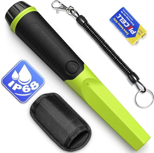 Metal Detector Pinpointer, Hazlewolke IP68 Fully Waterproof Handheld Metal Detectors Wand with 3” Detection Depth, 360°Search Hand Held Metal Detector Pin Pointer Accessories for Adults & Kids