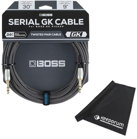 BOSS BGK-30 Serial GK-Kabel für Synthesizer-Effektgerät 9m + keepdrum Mikrofasertuch