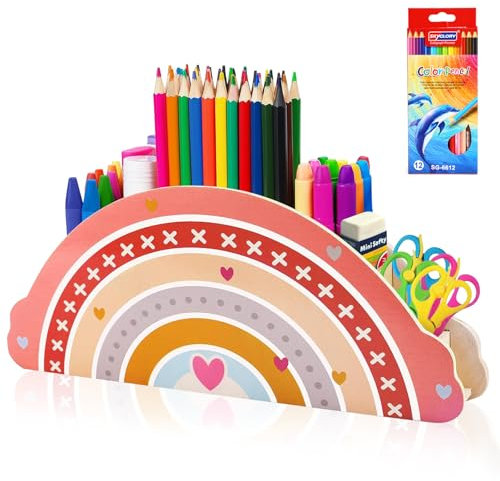 noleli Schreibtisch Organizer Kinder, Schreibtischorganizer Kinder, organizer schreibtisch kinder, Stiftehalter Kinder für Kinder-Stiftebox und Klassenzimmer Organisation
