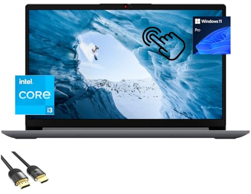 Lenovo Ideapad - Computer portatile 1i, display touchscreen FHD da 15,6, Core i3-1215U di 12a generazione (fino a 4,40 GHz), RAM da 16 GB, SSD PCIe da 1 TB, WiFi 6, tastiera, webcam, USB-C, lettore