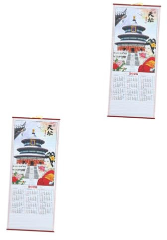Tofficu 2stücke Hängender Kalender Hochauflösender Wandkalender Im Eleganten Design Für Planung Und Dekoration Inklusive Aufhängeseil Für Einfache Montage