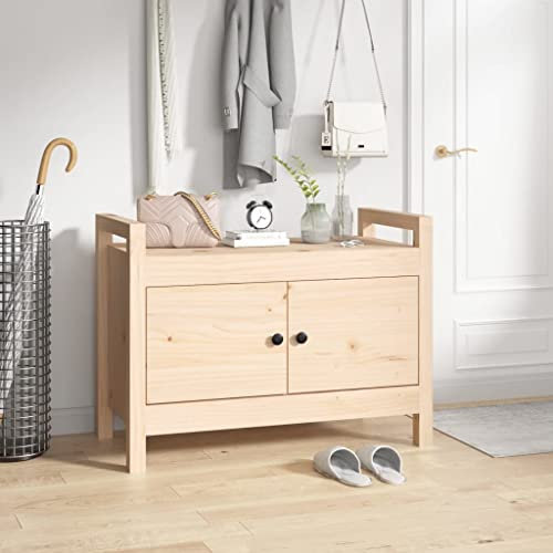 FUDUGEHMIOFWFJJ truhenbank mit stauraum,spielzeugkiste mit Deckel,Flurbank 80x40x60 cm Massivholz KieferGeeignet für Schlafzimmer Wohnzimmer Lounge