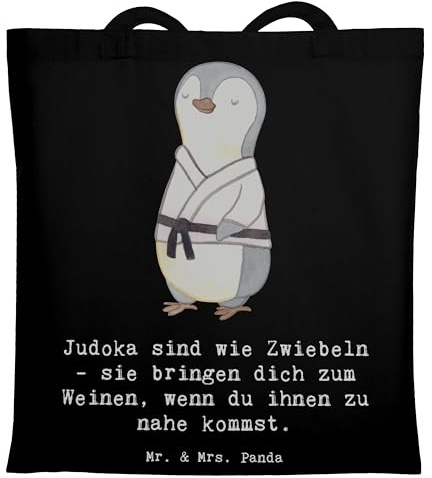 Mr. & Mrs. Panda Tragetasche Judo Zwiebel - Geschenk, Spruch, Kampfkunst, Indoor-Sport, Shopper, Training, Badetasche, Geschenkidee, Nähe, Fußball,