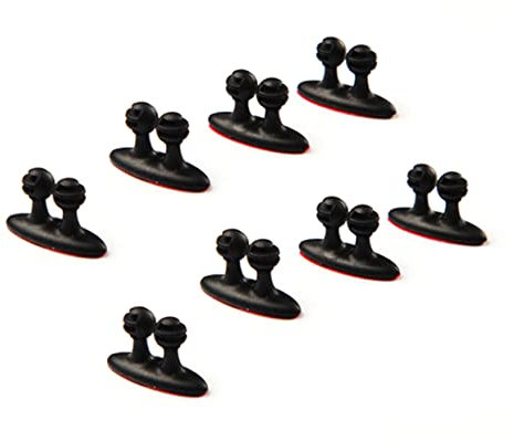 HOMSFOU Auto Kabelclips Kabelhalter Kunststoff 24 Stück Mehrzweck Kabelorganizer Für Ladekabel Schreibtisch Und Wand Schwarz