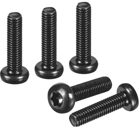 DTGN M4x20mm Pan Head Torx Security Screw - 50Pack - Good for Machinery - Carbon Steel Button Head Torx Bolt Star Drive Security Fasteners - Black