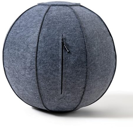BILDER- Cover per Palla Pilates e Fitness in Feltro di Lana, Custodia Fitball con Zip, Protegge da Graffi Sporco Usura, Accessori per Attrezzi Palestra Casa e Allenamento, Gym Ball da 65cm Non Inclusa