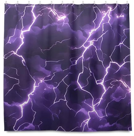 miaozhen Tende da bagno impermeabili da 182 x 183 cm, set da doccia con gancio alleggerimento viola natura tessuto in poliestere lavabile in lavatrice tende da doccia fodere per arredo bagno cortinas