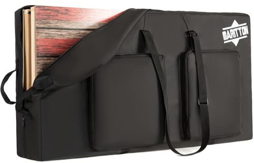 MARITTON Cornhole Carrying Case Fits 4' x 2' Regulation Size Board with Protective Padded Foam and Two large pockets for Cornhole bags. (BLACK)