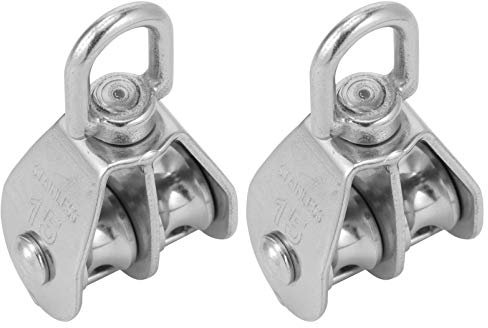 Holibanna 2Stücke Doppel Riemenscheibe Drehbare Umlenkrolle Korrosionsbeständig für Transportzubehör für Zieharbeiten Starke Tragfähigkeit