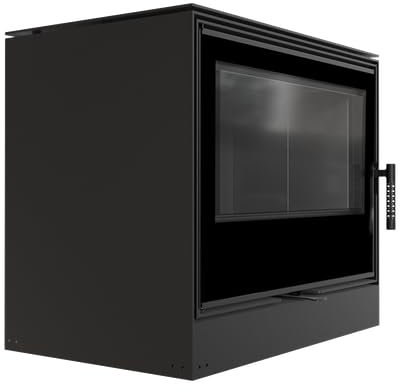Kaminofen aus Stahl Kari 80 Ø 180 12 kW schwarz Verkleidung