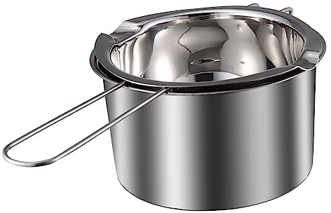 HEALLILY 1 Set Stainless Steel Double Boiler Pot Chocolate Melting Pot for Butter Cheese Candy and Candle Making Smooth Surface Front Hook for Easy Use and Hanging
