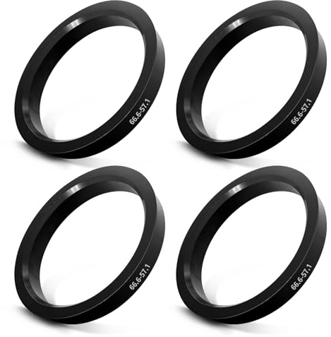 Anelli di centraggio da 66,6 a 57,1 mm, 4 pezzi, anelli di centraggio in plastica, compatibili con VW, Mercedes Benz, Audi, mozzi di centraggio per cerchioni in alluminio o cerchi in acciaio