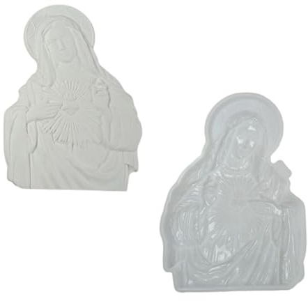 Stampo in silicone a forma di cuore sacro con madre e arte religiosa, per resine e progetti artigianali cattolici, idea regalo religiosa