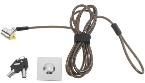 Gadpiparty Candado Portátil para Laptop con Cable Reforzado de Bloqueo Seguro para Oficina y Hogar Resistente Fácil de Usar con Llave Incluida Color Negro