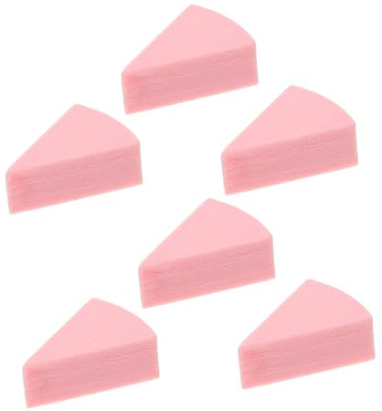 Beaupretty 6pcs Faux Cake Bases Miniature Food for Dollhouse DIY Pretend Baking Interactive Play Pink Cake Accessories for Creative Role Playing and Skill Development