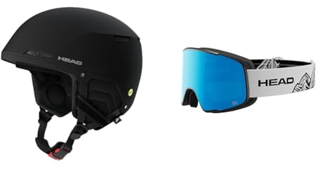 HEAD Unisex-Adult Compact Evo MIPS Ski-und Snowboardhelme, Black, M/L inkl. HEAD Horizon 2.0 5K; Spare Lens