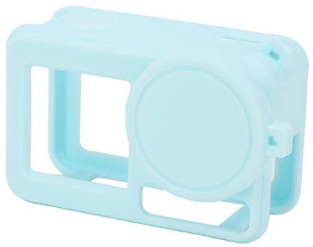 ASHATA Flexible Silicone Case for Action 5 Pro with Lens Cap and Hand Strap, Comfortable Camera Cover for Photography Enthusiasts (Blue)