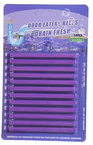 Drain Sticks | 12 Pieces Sink Drain Opener Sticks for Pipe | Powerful Unclogger Enzyme Deodorizer for Tanks Sinks Bathtub Shower Toilet Kitchen Bathroom