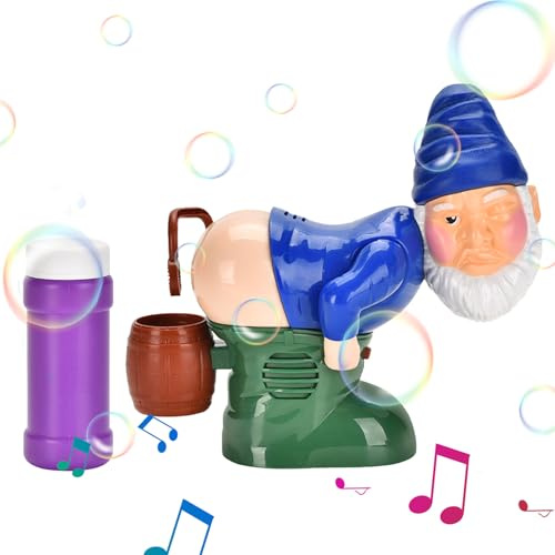 Lnhgh Seifenblasenmaschine für Haustiere, magische Zwerge mit blinkenden Lichtern und Musik, elektrisches Spielzeug für Schlafzimmer, Hochzeit, Picknick, Innen- und Außenbereich, Partys