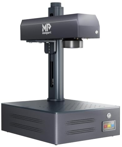 Monport 50W Pro Faserlaser Graviermaschine, 150x150mm Fiber Laser Engraver LightBurn kompatibel 3D-Reliefgravur-Metallmarkierungsmaschine mit Ein-Tasten-Autofokus Faserlaser Gravierer für Metalle Glas