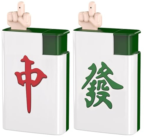 2 Stücke Streich Wasserpistole Feuerzeug Neuheit Mahjong Form Streich Pistole Finger mit Leistungsstarkem Wasserstrahl für Partys Sommer Spaß Spielzeug