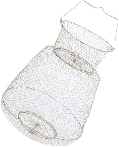 NAMOARLY Gabbia per la Cattura dei Pesci in Metallo Zincato Rete da Pesca Portatile Resistente Cestino da Pesca Accessori per Pescatori Protezione per Pesci in Acque Libere Diametro 25