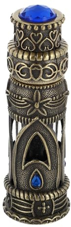 NUSITOU Botella de Perfume Vacía de 6 Ml Estilo Dubai, Cristal y Aleación, Frasco para Aceite Esencial y Esencia, Compacto para Viaje y Decoración Vintage en Hogar y Dormitorio