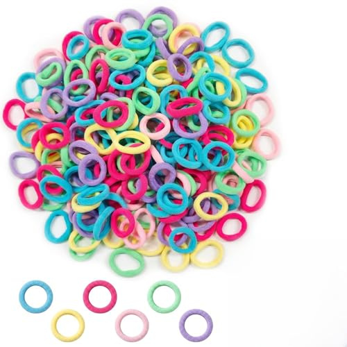 200 Piezas Gomas de Pelo para Bebé, Bandas Elásticas Suaves y Sin Costuras, 8 Colores Caramelos, Accesorios para el Cabello para Niñas y Niños Pequeños