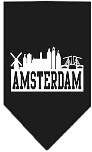 Mirage Amsterdam Skyline Siebdruck-Bandana, groß, Schwarz