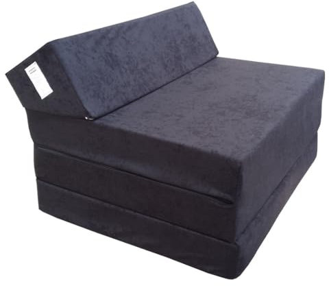 Natalia Spzoo madrass med huvudgavel, skummadrass, skumtyg, svart -0001, 70 x 200 cm