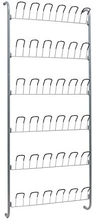 Neu Home Organize It All Schuhregal zum Aufhängen an der Tür | Maße: 60,6 x 17,1 x 151,4 cm | Für 18 Paar | Langlebig | Schrank-Organisation | Silber