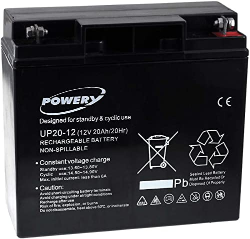 akku-net Blei-Gel Akku UP20-12 12V 20Ah (ersetzt auch 18Ah), 12V, Lead-Acid