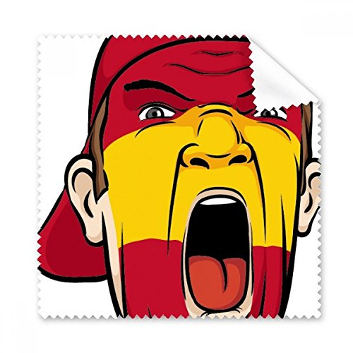 DIYthinker Spanien Nationalflagge Gesichtsmalerei Makeup-Maske Schreien Mütze Brille Tuch Reinigungstuch Geschenk Telefon Screen Cleaner 5pcs