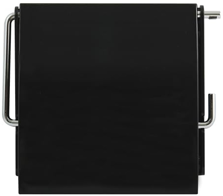 MSV - Porte Rouleau Papier WC Mural - PS & Acier Chromé - pour Stockage Douche et Accessoires de Bain - Noir - Idéal pour Produits de Soins Personnels