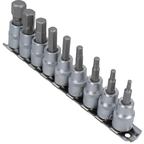 AF Imperial SAE Allen Allan Hex Key Bit Sockets 3/8” Drive 1/8 - 1/2 9pc Set