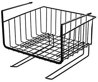 REYG Panier De Rangement sous Tablette Organisateur De Panier De Rangement en Fil Métallique Suspendu sous Tablette pour Cuisine Bureau Office Salle De Bains Armoire,Black