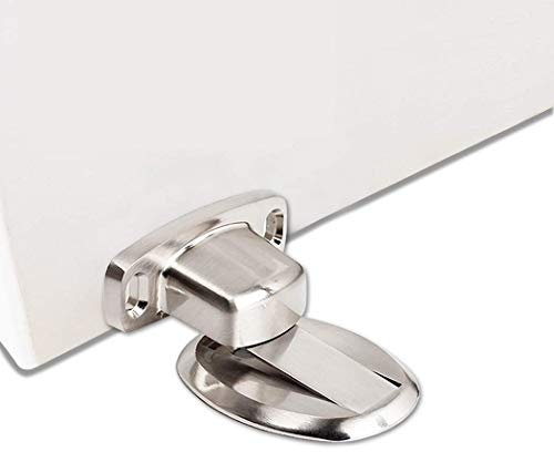 PHOEWON Metall Türstopper Türstopper Magnet Ohne Bohren Edelstahl Tür Stopper Boden, Türhalter (2 Stück,Silber)