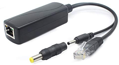 ANVISION PoE-Splitter, 5 V, Gigabit, Adapter 48 V auf 5 V, 2,4 A, 3,5 x 1,35 mm Stecker, 5,5 x 2,1 mm, entspricht IEEE 802.3af, für IP-Kamera und mehr