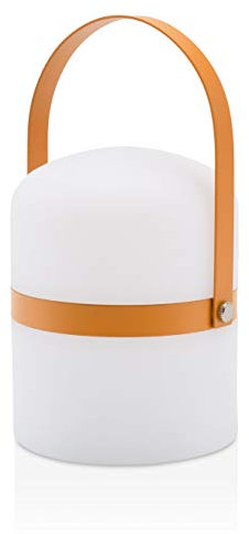 LUUK LIFESTYLE Grande lanterna di design per esterni e interni, decorazione moderna, ricaricabile e portatile, in arancione curry opaco