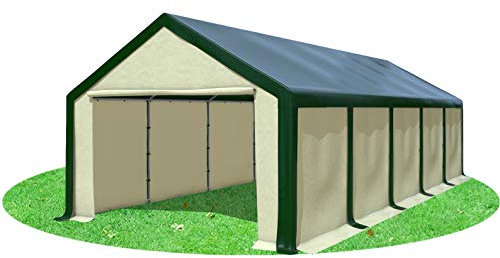 Stabilezelte Partyzelt 4x10m Modular Professional PVC 500 g/m² ohne Fenster GRÜN BEIGE