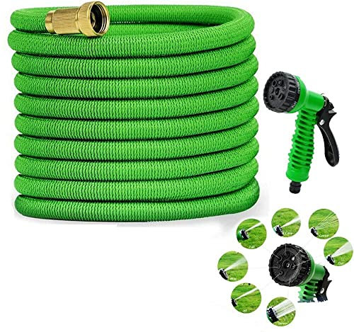 Deals-Tubo Acqua da Giardino estensibile da 10 a 50 mt per Irrigazione con Pistola