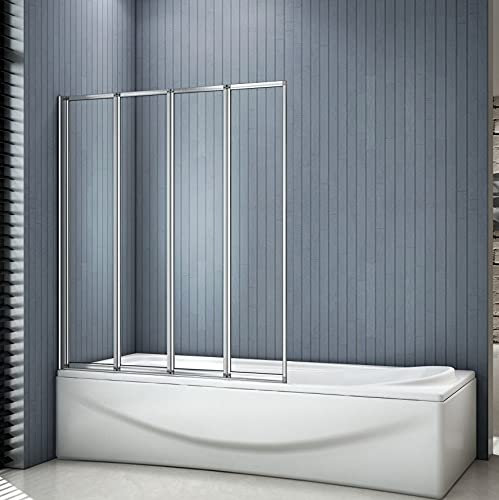 Acezanble New 4 Folding Pivot Shower Bath Screen Panel 800x1400mm