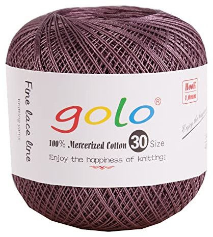 golo Häkelgarn 30 für handgestricktes Häkelgarn Gewinde häkeln (Rot-165)