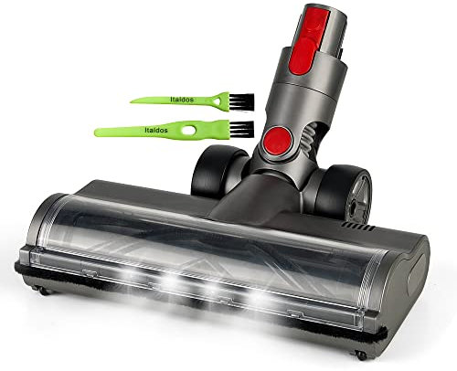 Italdos Spazzola Motorizzata Turbo compatibile per Dyson V7 V8 V10 V11 V15 Spazzola a Rullo per Tappeto Parquet Piastrelle con Luce LED