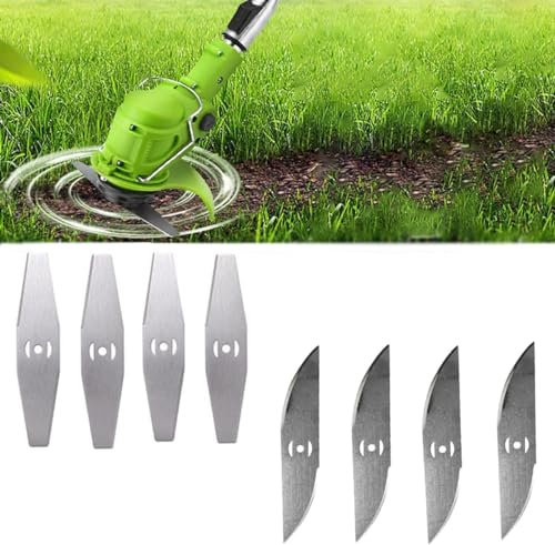 ZJS Brush Cutter Blade Metal Blade，Cordless Grass Strimmers Spare Blade，Garden Grass Strimmers 8 Stainless Steel Blades，For Mowers & Outdoor Power Tools Accessories